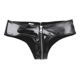 Sexy Wet Look Panties with Zipper