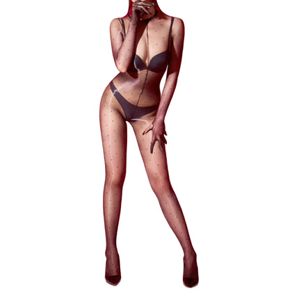 Seksikäs Kiiltävä  Dot Vartalosukkahousu - RA Tarvike