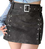 Vintage Tyylinen Tekonahkainen Minihame