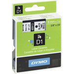 DYMO D1 9 MM 7M VALKOINEN/MUSTA POHJA