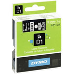 DYMO D1 12 MM 7M VALKOINEN/MUSTA POHJA