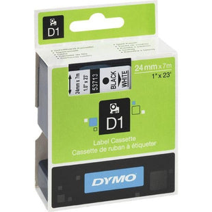 DYMO D1 24 MM 7M VALKOINEN/MUSTA POHJA